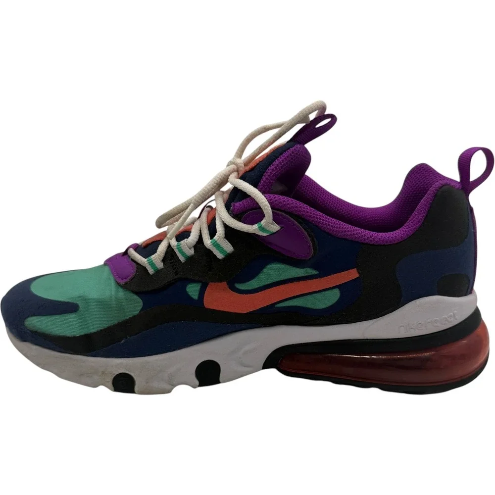 Nike Air Max 270 React BQ0103-402 Multi-Color Sneakers Youth 6Y Women 7.5 Used